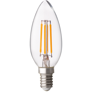 LED filament лампа конус, димираща, 4W, E14, 4200K, 220-240V AC, неутрална светлина