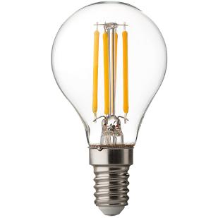 LED filament лампа топка, димираща, 4W, E14, 4200K, 220-240V AC, неутрална светлина