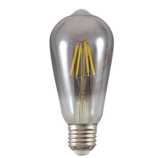 LED filament лампа крушка опушен, ST64, 5W, E27, 1800K, 230V AC, амбър
