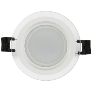 LED стъклен панел за вграждане, кръг, 6W, 2700K, 220-240V AC, IP44