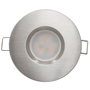 LED downlight for building-in 6.5W, 2700K, 220-240V AC, satin nickel, IP44