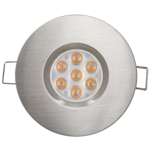 LED directional downlight for building-in 6.5W, 2700K, 220-240V AC, 45°, satin nickel, IP44