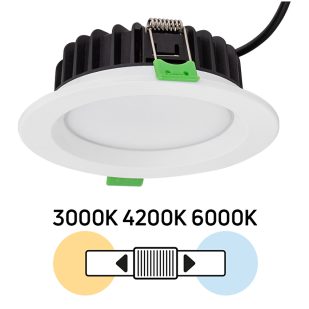 LED downlight for building-in, dimmable, 10W, 3000K/4200K/6000K, 220-240V AC, IP44