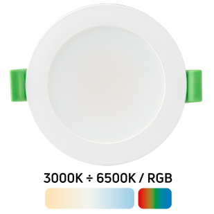 LED Smart димираща луна за вграждане, Bluetooth/Wi-Fi, 6W, 3000К-6500К/RGB, 220-240V AC, IP44