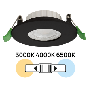 LED луна за вграждане, димираща, черна, 6W, 3000K/4000K/6500K, 220-240V AC, IP44