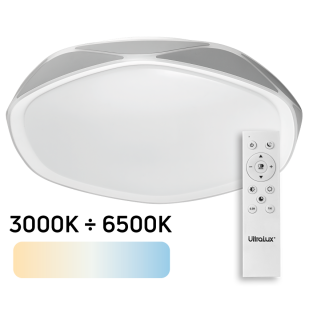 LED димираща CCT плафониера с дистанционно управление, max. 72W, 3000K-6500К