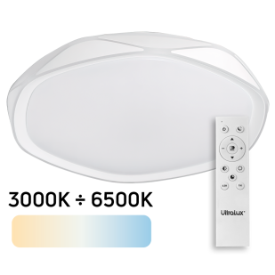 LED димираща CCT плафониера с дистанционно управление, max. 72W, 3000K-6500К