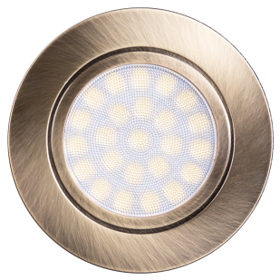 Mini LED downlight for building-in round 4W, 4200K, 220-240V AC, IP44, satin brass