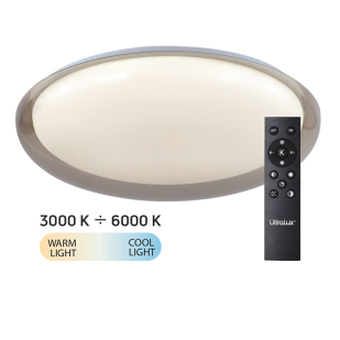 LED димираща ССТ плафониера с дистанционно управление, опушен кварц, max.72W, 3000K-6000К
