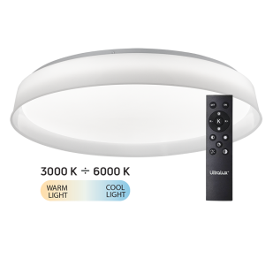 LED димираща ССТ плафониера с дистанционно управление, max.72W, 3000K-6000К