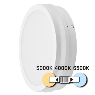 LED влагозащитена плафониера, бяла, 24W, 3000K/4000K/6500K, 220V-240V AC, IP54