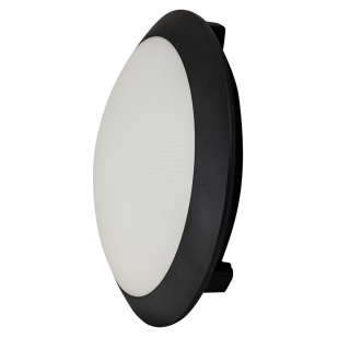LED Плафониера, кръг, черна рамка, Е27, IK08, IP65
