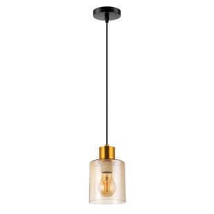 Висящо осветително тяло, стъклено, 1m, E27, 220-240V AC, злато