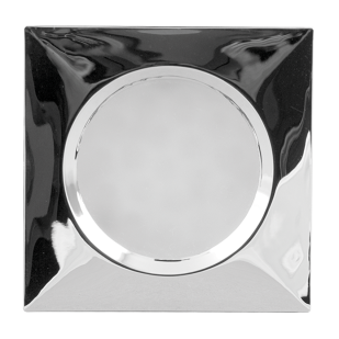 LED cabinet downlight for building-in/surface mounting, square 1.5W, 4000K, 12V DC, chrome
