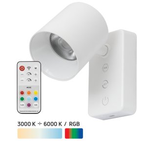 LED dimmable rechargeable lamp with remote control 2W, 3000K/4000K/5000K/6000K+RGB, 5VDC, IP20