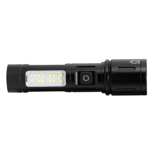 Multifunctional LED flashlight with zoom and sidelight 8W/8W, 6500K/5500K, 5V DC, IP44