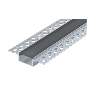 Aluminium profile for gypsum board, with black diffuser, wide, 3m, 21mm