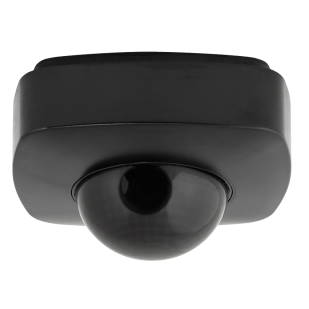 PIR сензор за движение и присъствие за открит монтаж с черна леща, 360°, 10m, IP65, черен
