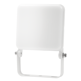 LED floodlight, low glare, white housing, 10W, 4200K, 220V-240V AC, IP65