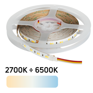 Професионална LED лента CCT 18W/m, 2700K-6500K, 24V DC, 120LEDs/m, SMD2835